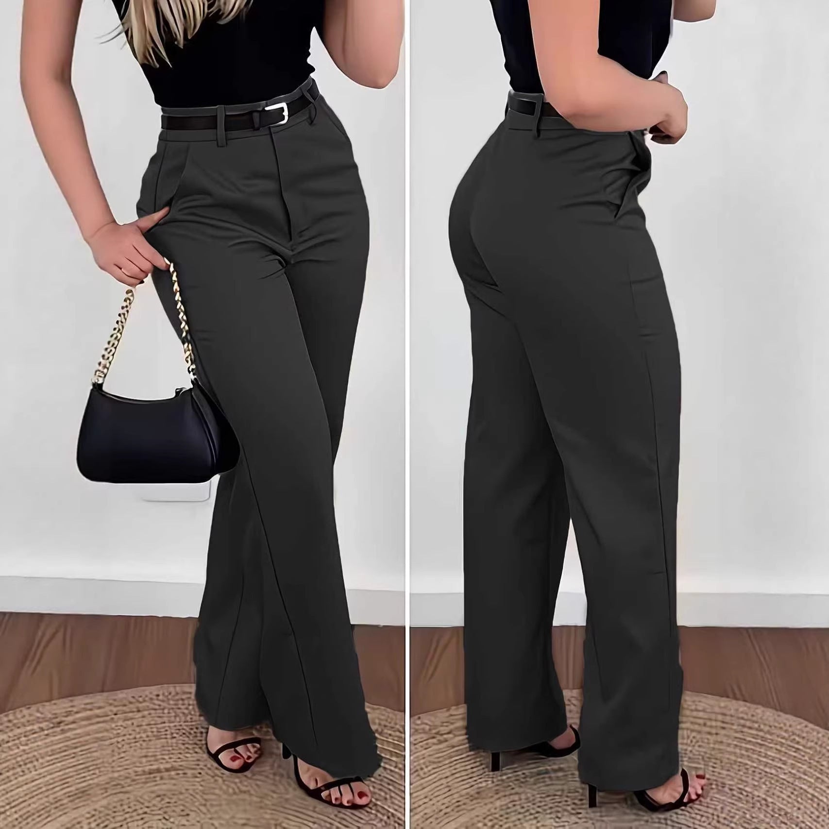 High-Waisted Tailored Wide-Leg Pants