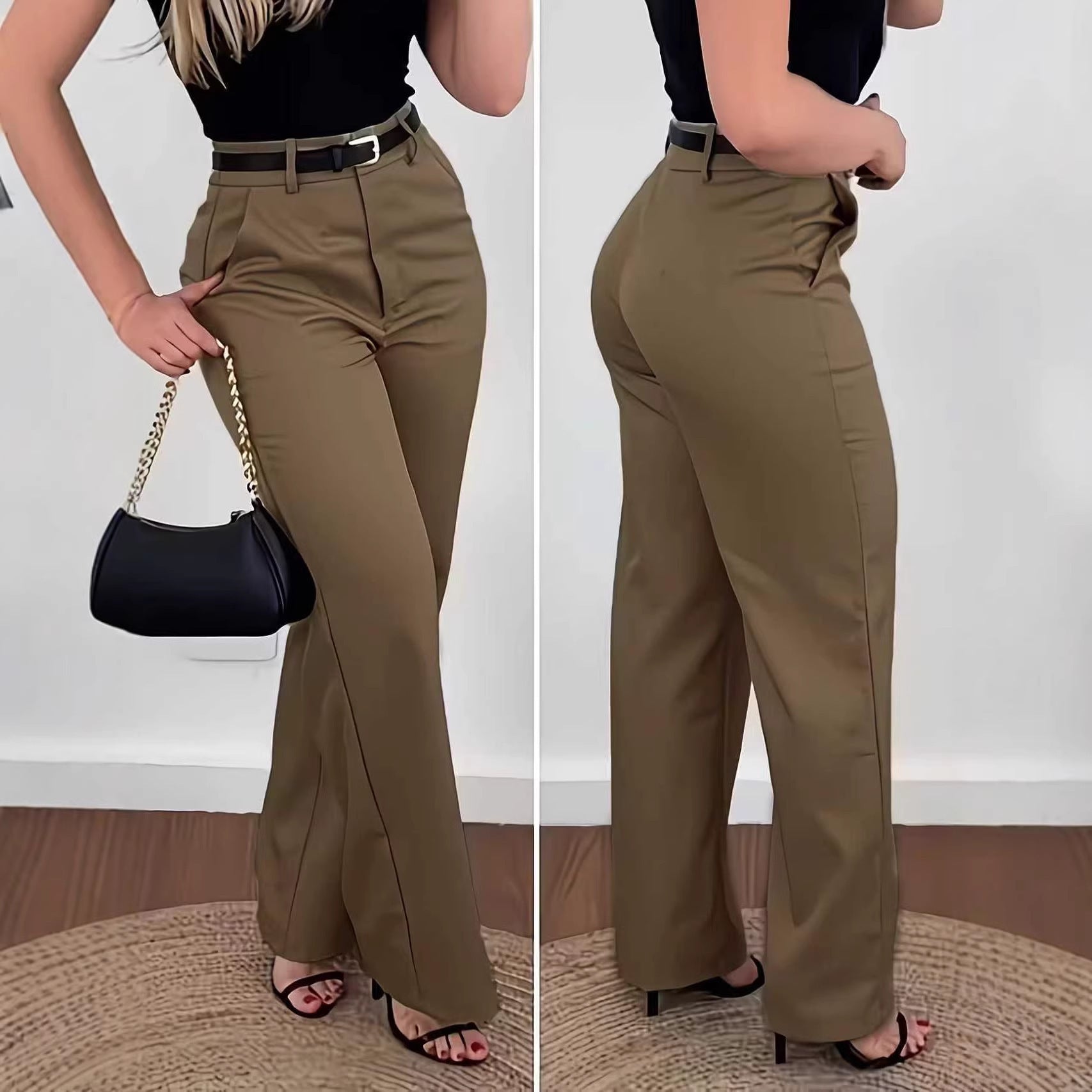 High-Waisted Tailored Wide-Leg Pants