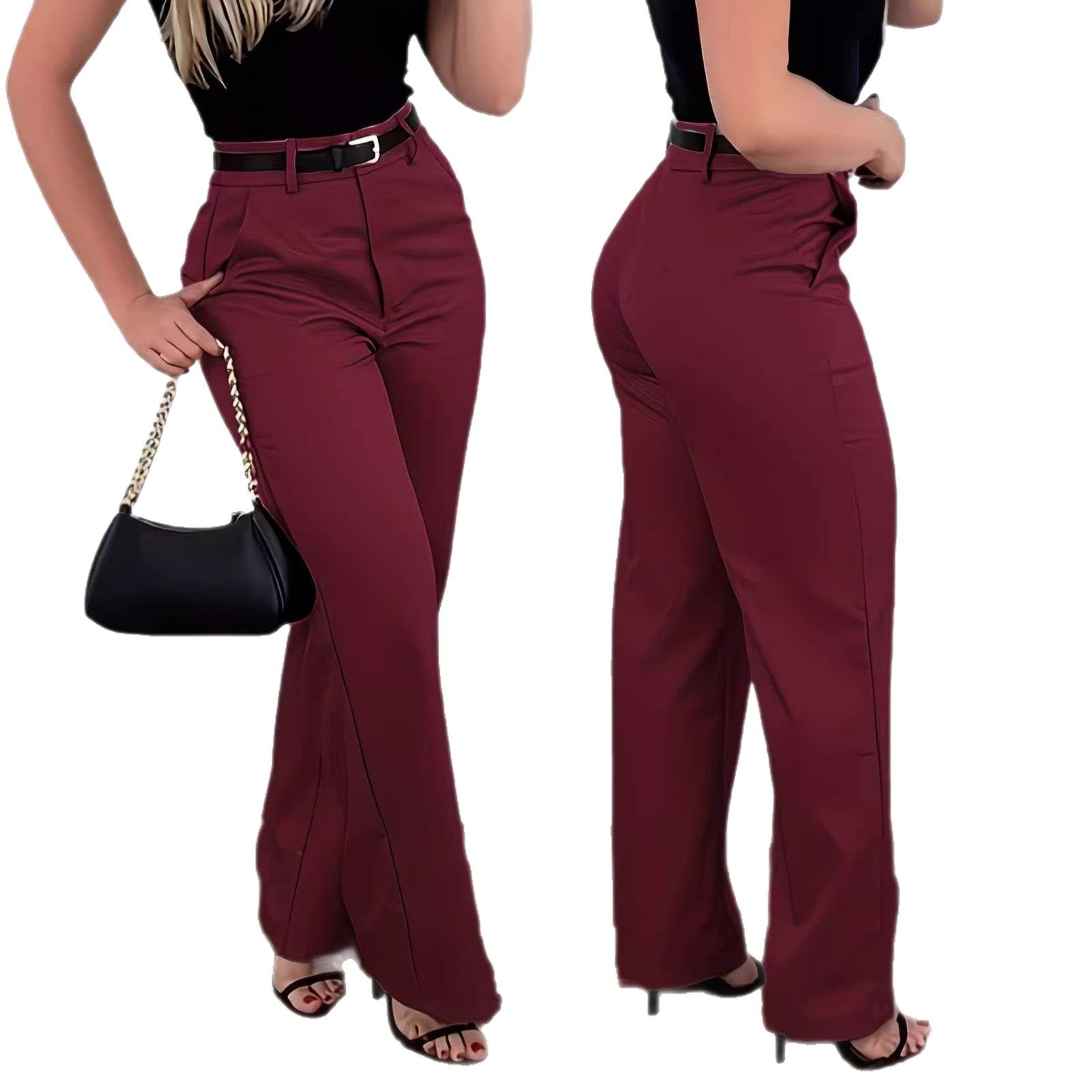 High-Waisted Tailored Wide-Leg Pants